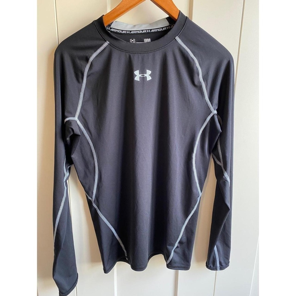 Compression Under Armour Black Heatgear Pullover Large s4